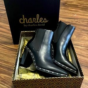 Get ready for fall with these adorable black studded booties by Charles David.